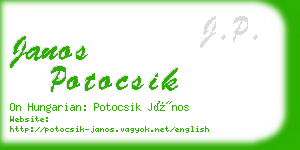 janos potocsik business card